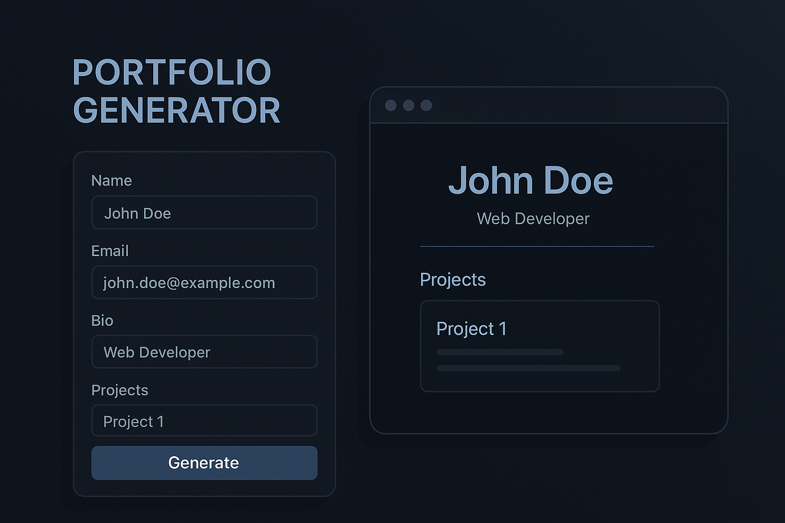 Portfolio Generator Screenshot